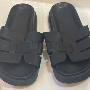 H&M Black Casual Slide Sandals
